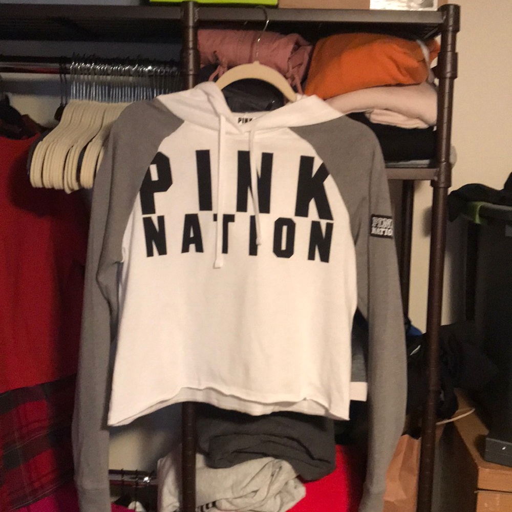 Victoria’s Secret raw edge crop hoodie-never worn